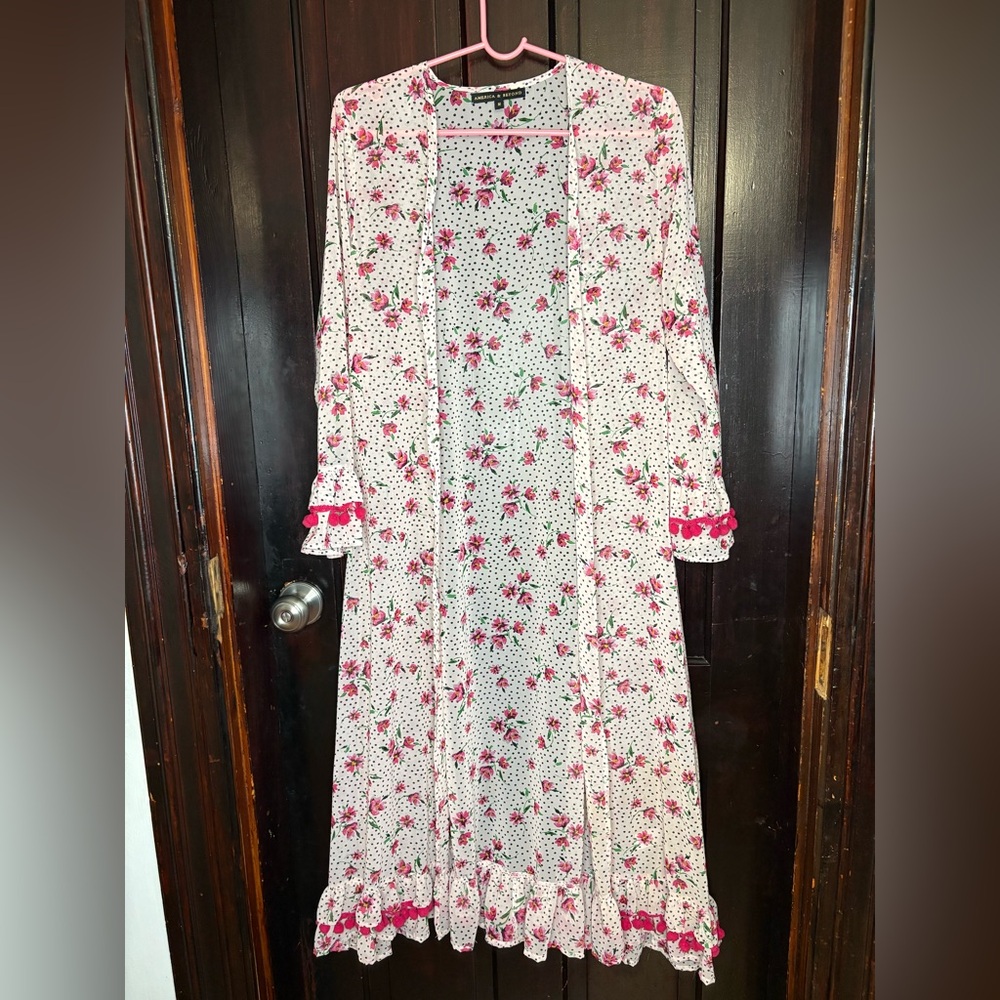 Floral Pink and White Women's Top